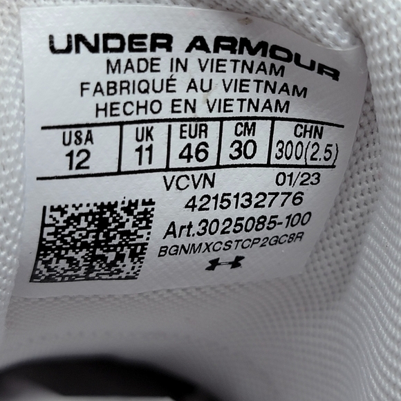 Under Armour UA Highlight Hammer MC Mid Football Cleats 3025085-100 Mens Size 12 - Picture 4 of 10